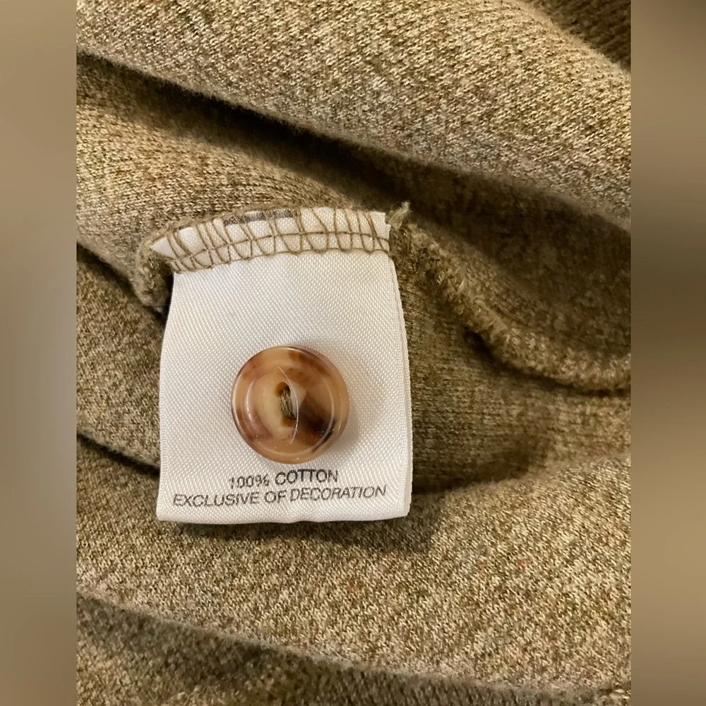 Daniel Cremieux Tan Turtleneck Sweater with Brown Patches